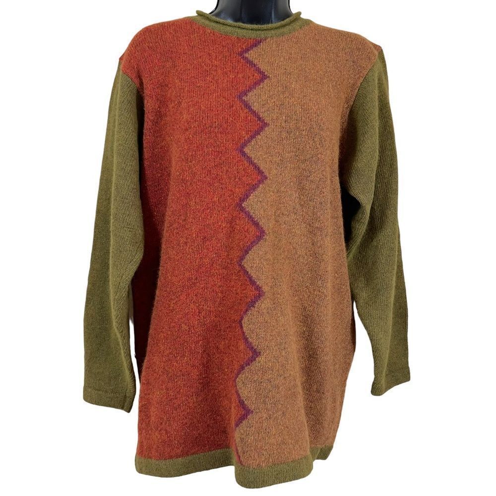 Jeanne Pierre Colorful Zigzag Women's Sweater